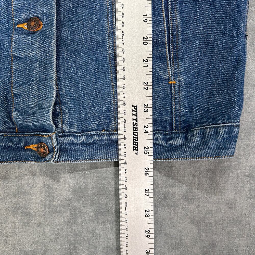 VTG Struggles blue denim streetwear retro trucker jacket mens Small (38/40) - Picture 8 of 8